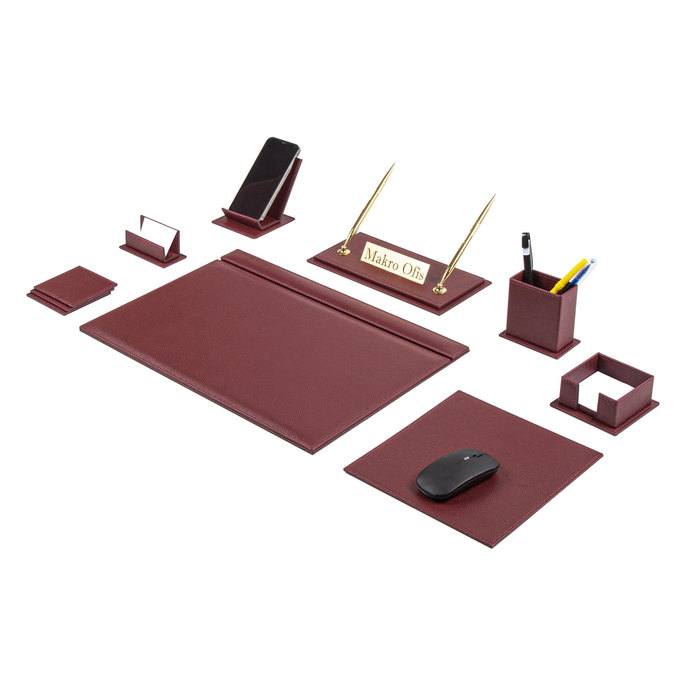 VENÜS 12 Parça Deri Masa Seti | Lüks Ofis Sümen Takımı | Profesyonel Masaüstü Düzenleyici